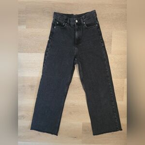 Dr. Denim Echo Women’s High Straight Leg Retro Black Raw Hem Sz 25/30 (~25 Insm)